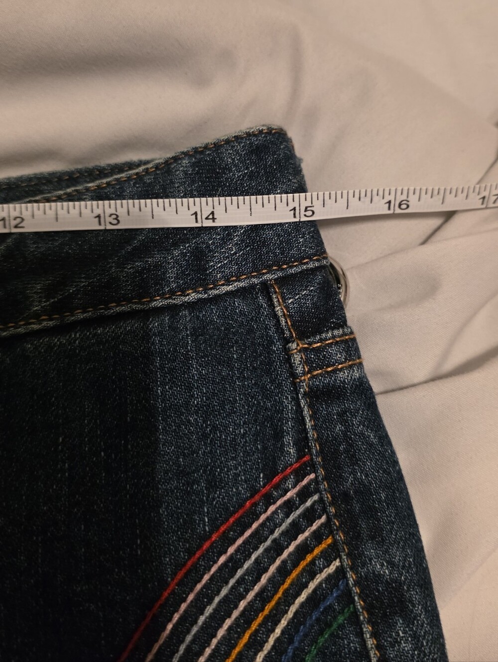 Simon Miller Striped Rainbow Blue Jeans Size 28 - Picture 12 of 15